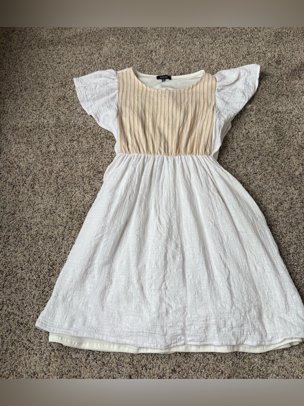 Roolee Women’s White & Beige Dress - Size XS